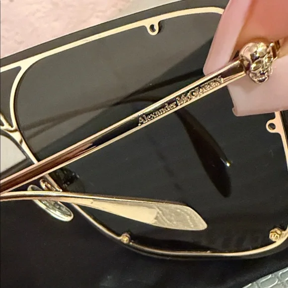 Alexander McQueen 99mm Skull Mask Metal Sunglasses - Picture 6 of 8